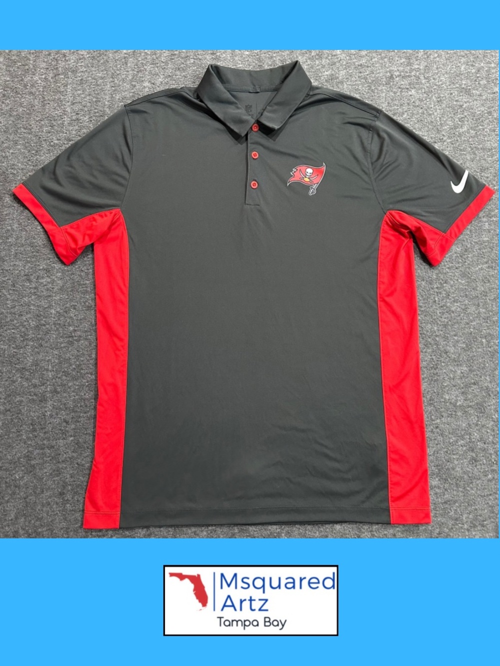 Nike Dri-FIT Tampa Bay Buccaneers NFL Team Apparel Polo Shirt Men's Large